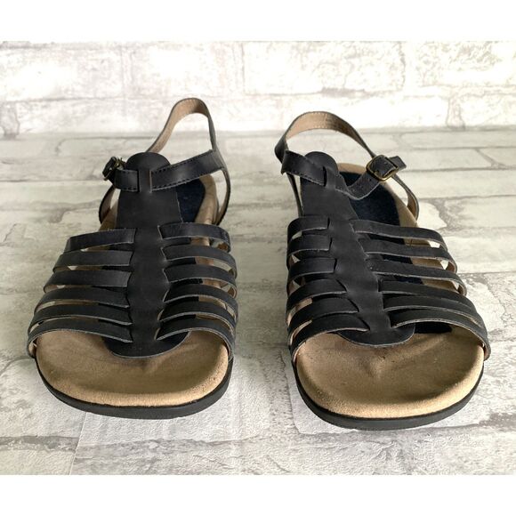 Sanita Cadence Black Leather Platform Sandals Women's Comfortable Shoe 42 (10.5) - Picture 4 of 13